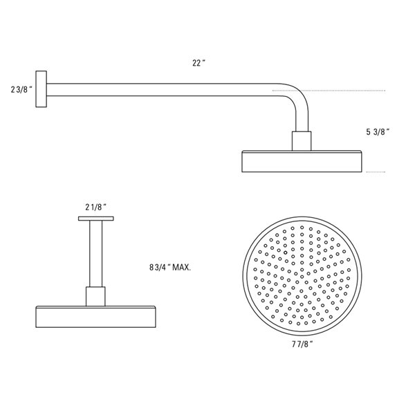 Neptune Taron Chrome 1-Spray Shower Head (3.8 lpm)