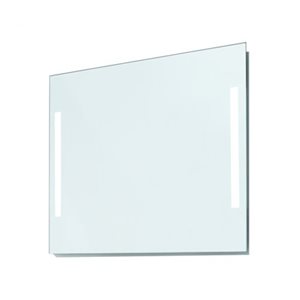 Miroir de salle de bains rectangulaire sans cadre à éclairage DEL en verre par Bouticcelli de 35,5 po x 27,5 po