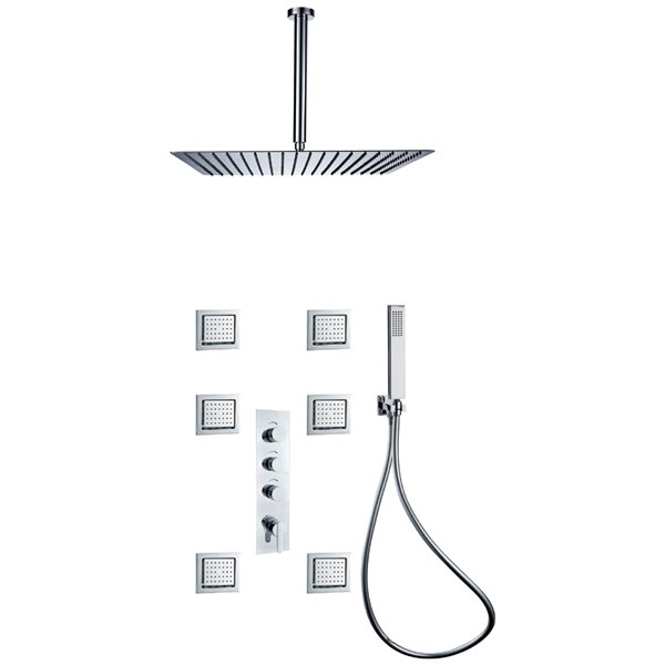 Bouticcelli Chrome 6-Spray Built-in Shower System