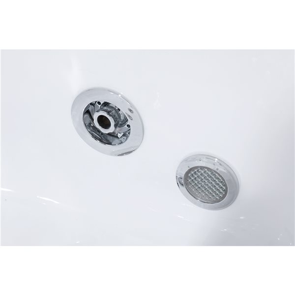 Bouticcelli 32-in x 60-in White Acrylic Rectangular Left-Hand Drain Freestanding Whirlpool Bathtub
