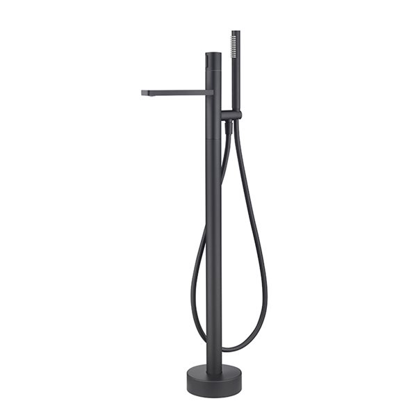 Bouticcelli Nami Black 1-Handle Freestanding Bathtub Faucet with Hand Shower