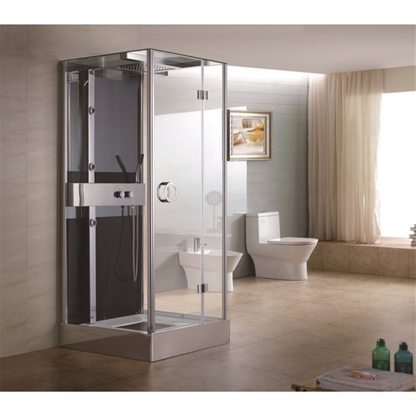 Bouticcelli Clear 82.5in x 36in x 36in Square Corner Shower Kit 6