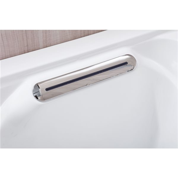 Baignoire hydromassage autoportante Bouticcelli rectangulaire acrylique blanche 32 po x 67 po drain à gauche