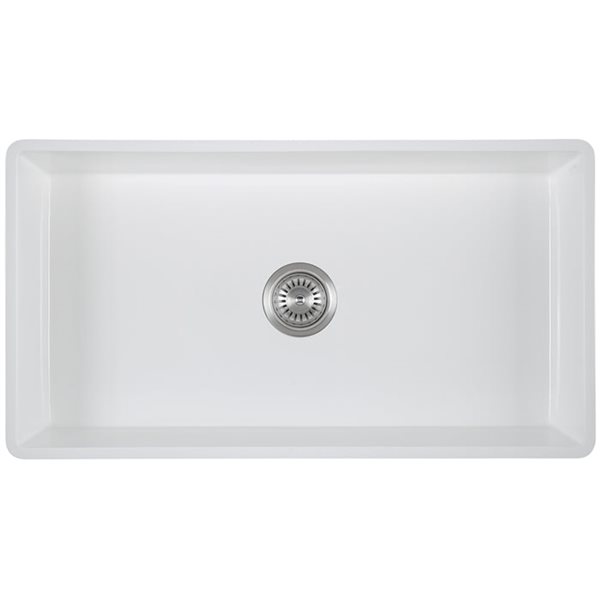 Ancona Holbrook Undermount Apron Front/Farmhouse 33-in x 18-in White Single Bowl Customizable Hole Kitchen Sink