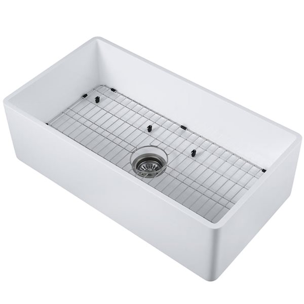 Ancona Holbrook Undermount Apron Front/Farmhouse 33-in x 18-in White Single Bowl Customizable Hole Kitchen Sink