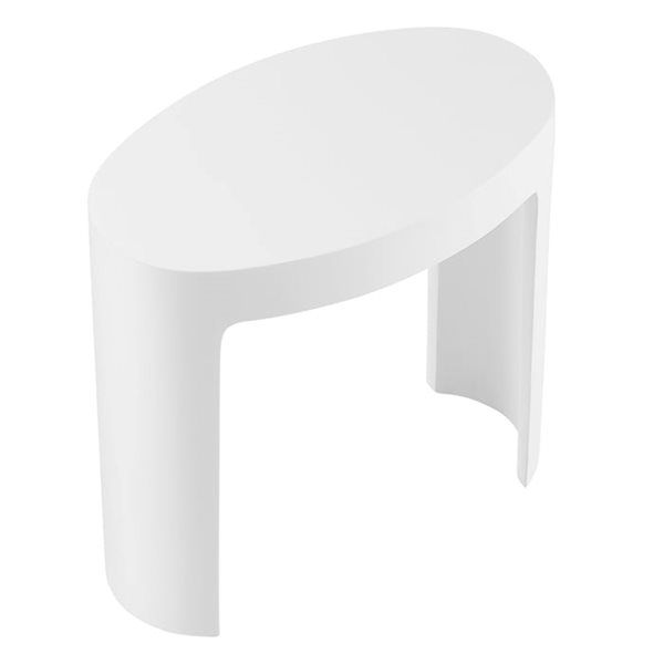Ancona Matte White Pure Acrylic Stone Freestanding Shower Bench
