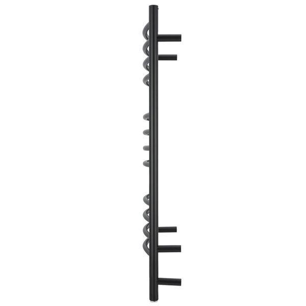 Ancona 12-Bar Wall Mount Matte Black Hardwired Towel Warmer with Timer