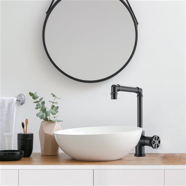 Ancona Urban Matte Black 1-Handle Single Hole Bathroom Sink Faucet