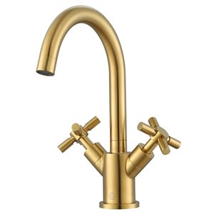 Ancona Prima Brushed Gold 2-Handle Single Hole Bathroom Sink Faucet