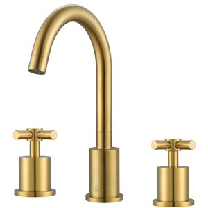 Ancona Prima 3 Brushed Gold 2-Handle Widespread Bathroom Sink Faucet