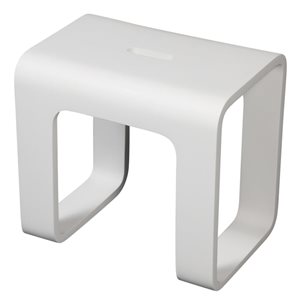 Ancona Matte White Pure Acrylic Stone Freestanding Shower Bench