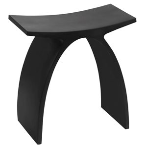 Ancona Matte Black Pure Acrylic Stone Freestanding Shower Bench