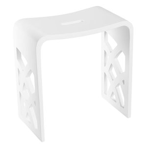 Ancona Matte White Pure Acrylic Stone Freestanding Shower Bench
