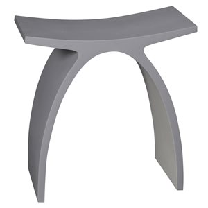 Ancona Matte Grey Pure Acrylic Stone Freestanding Shower Bench