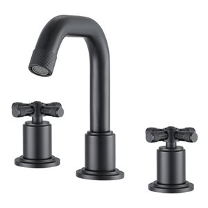 Ancona Uomo Matte Black 2-Handle Widespread Bathroom Sink Faucet