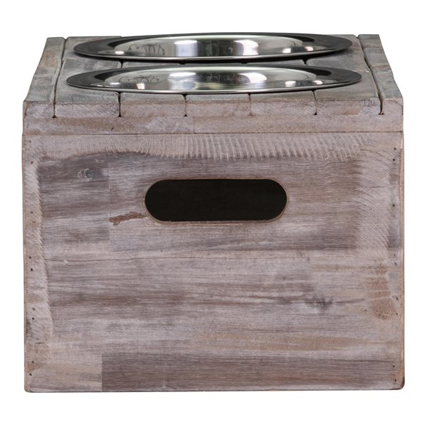 Bowser & Meowser Brown Earth Friendly Recycled Wood Pet Feeding