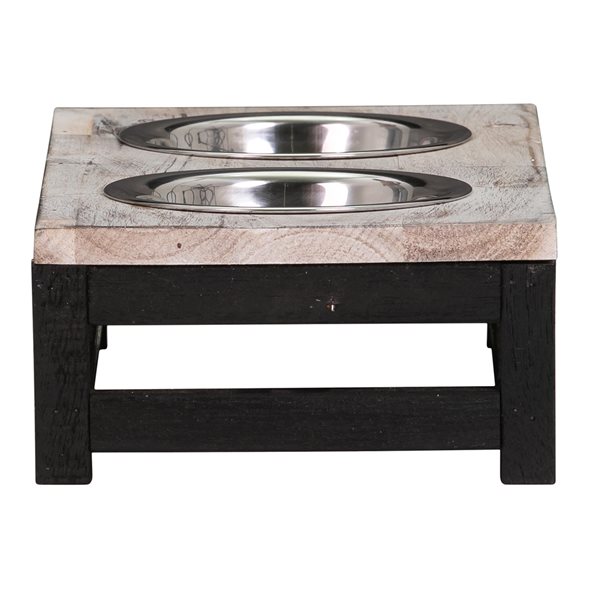 Bowser & Meowser Earth Friendly Recycled Wood Pet Feeding Dish - 2 Tone