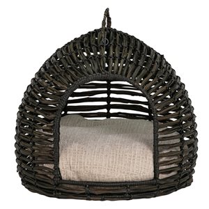 Bowser & Meowser Resin Wicker Hide Away Pet Bed with Handle