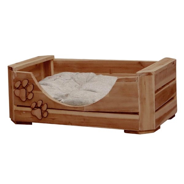 Bowser & Meowser Paw Print Earth Friendly Recycled Wood Pet Bed