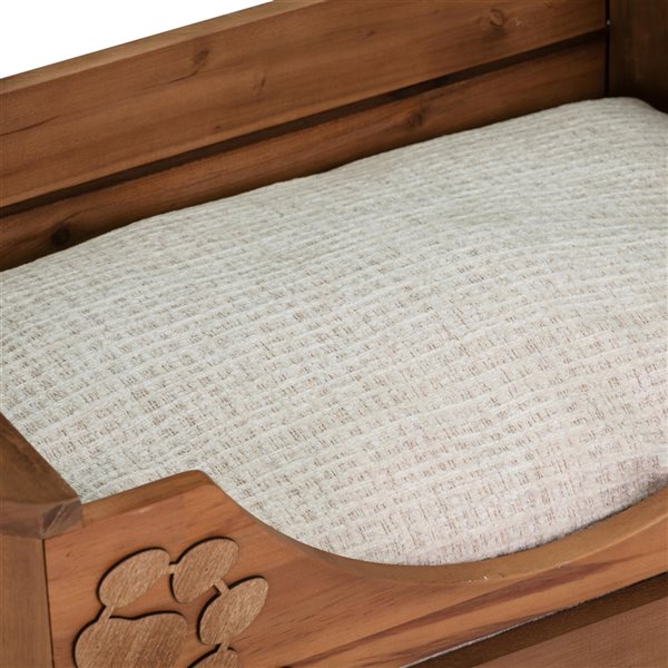 Bowser & Meowser Paw Print Earth Friendly Recycled Wood Pet Bed