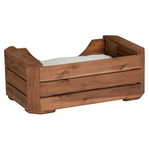 Bowser & Meowser Paw Print Earth Friendly Recycled Wood Pet Bed