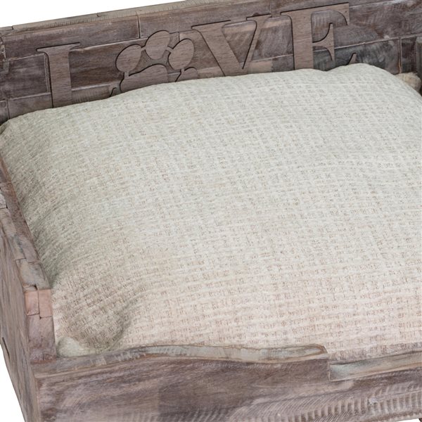 Bowser & Meowser Earth Friendly Recycled Wood Pet Bed, Love