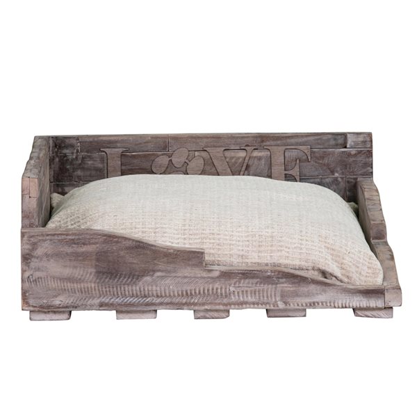 Bowser & Meowser Earth Friendly Recycled Wood Pet Bed, Love