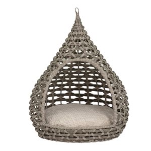 Bowser & Meowser Tear Drop-Shaped Resin Wicker Pet Bed