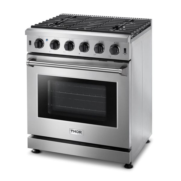 Thor Kitchen 30-in 4 Burners 4.55-cu ft Manual Cleaning Slide-In Gas Range (Stainless Steel)