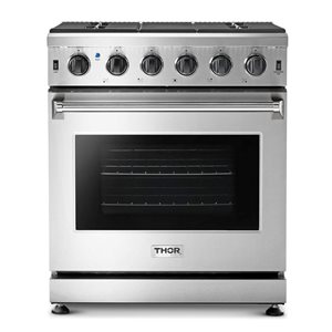 Thor Kitchen 30-in 4 Burners 4.55-cu ft Manual Cleaning Slide-In Gas Range (Stainless Steel)