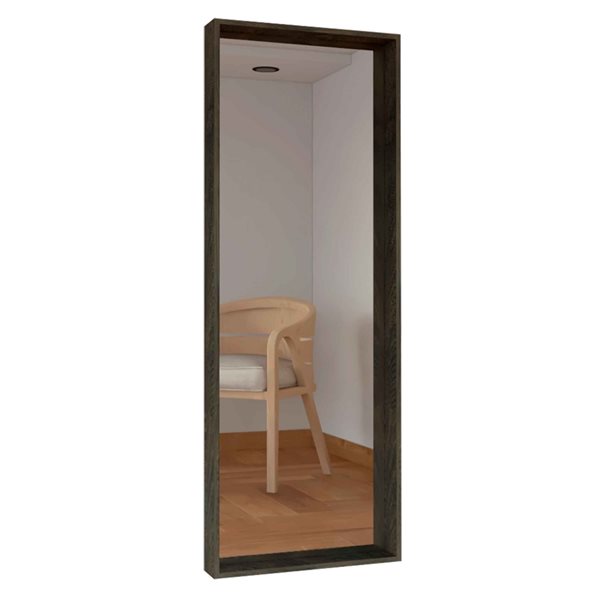 FM Furniture Honolulu Espresso Rectangular Frameless Bathroom Mirror