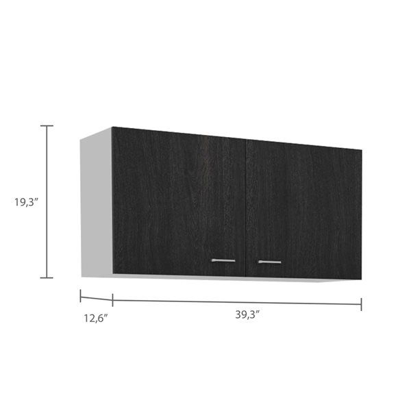 FM Furniture Oklahoma 39.37-in x 19.29-in x 12.59-in Carbon Espresso 2-Door Wall Cabinet