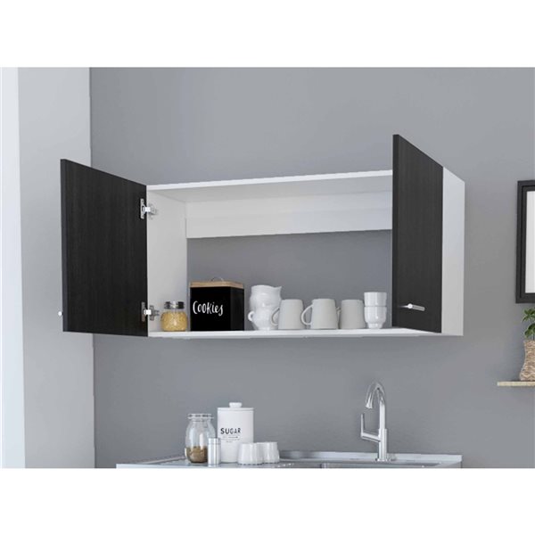 FM Furniture Oklahoma 39.37-in x 19.29-in x 12.59-in Carbon Espresso 2-Door Wall Cabinet