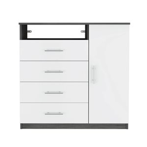 FM Furniture Carolina Smoky Oak/White 4-Drawer Standard Dresser