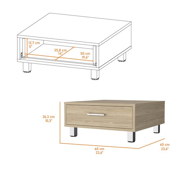 FM Furniture Kabul Clear Composite Coffee Table