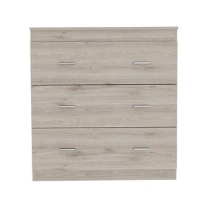 FM Furniture Dove Light Grey-White 3-Drawer Standard Dresser