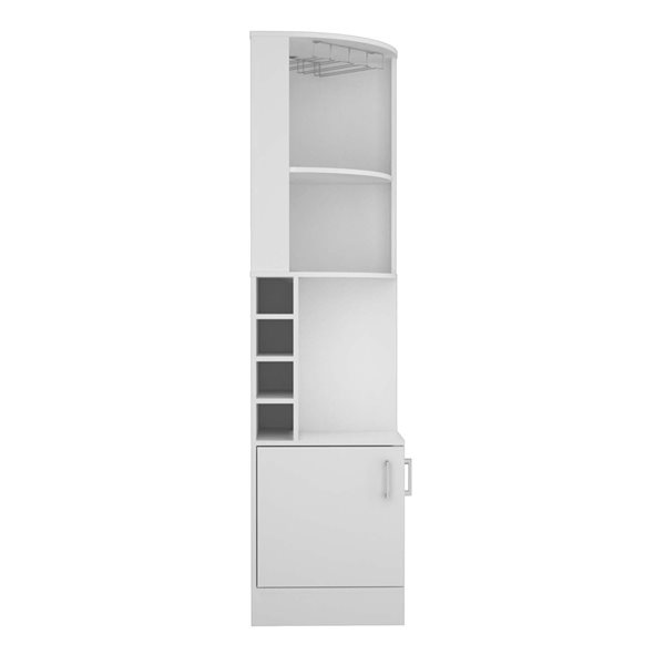FM Furniture Seattle White 8-Bottle Composite Wine Cabinet