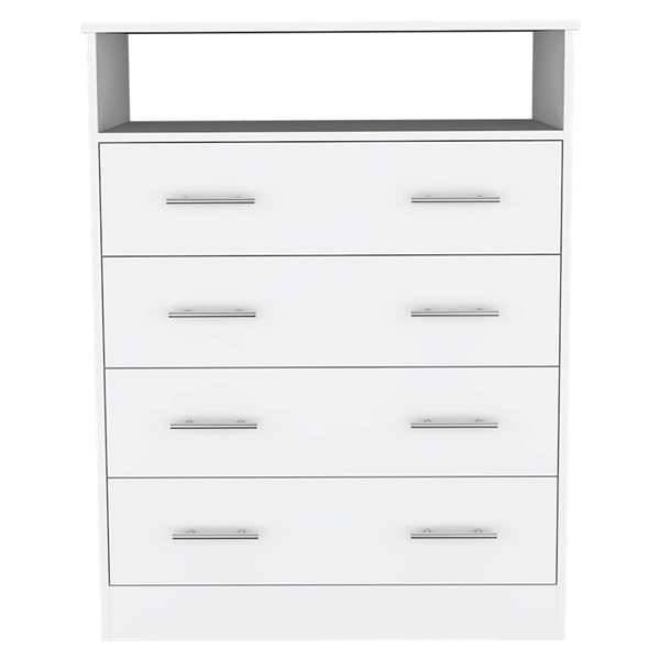 FM Furniture Lagos White 4-Drawer Standard Dresser