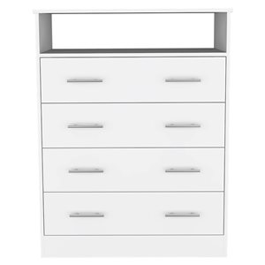 FM Furniture Lagos White 4-Drawer Standard Dresser