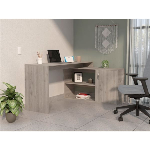 FM Furniture Antlia 60-in Light Grey Modern/Contemporary Computer Desk