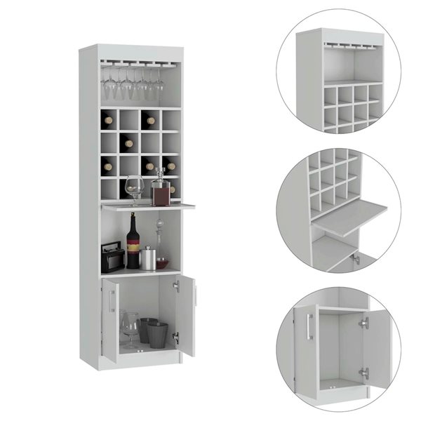 FM Furniture Illinois White 16Bottle Wood Wine FM6551BLB RONA