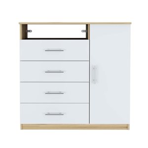 FM Furniture Carolina Light Oak/White 4-Drawer Standard Dresser