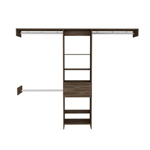 FM Furniture Cross 98.4-in Dark Walnut Wood Closet System Kit