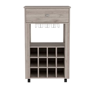FM Furniture Ace Light Grey 12-Bottle Composite Wine Cabinet