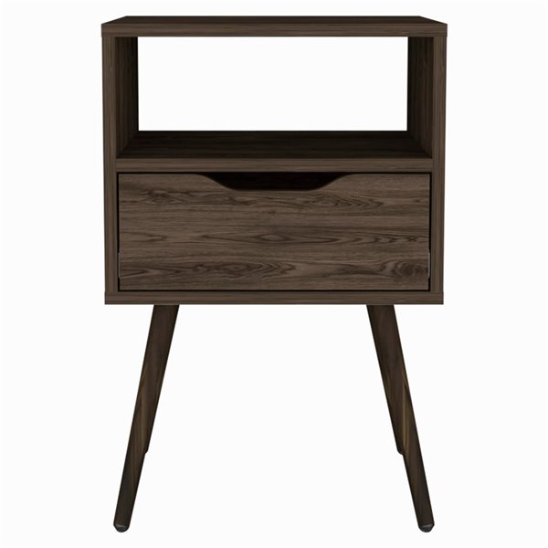 FM Furniture Allie Dark Walnut Nightstand