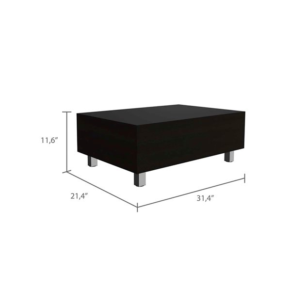 FM Furniture Boston Black Composite Coffee Table