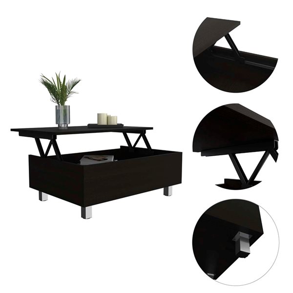 FM Furniture Boston Black Composite Coffee Table