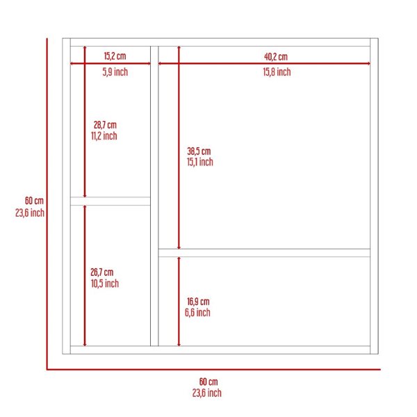 FM Furniture Kenya 24-in x 24-in Recessed Black Mirrored Rectangle Medicine Cabinet