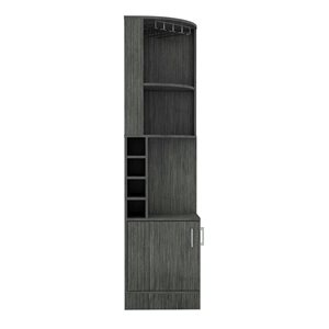 FM Furniture Seattle Smoky Oak 8-Bottle Composite Wine Cabinet