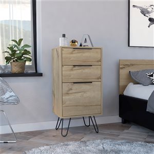 FM Furniture London Light Oak 3-Drawer Standard Dresser